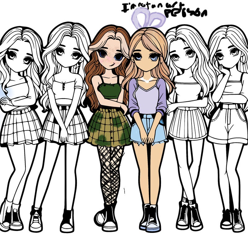a group of girls realistic