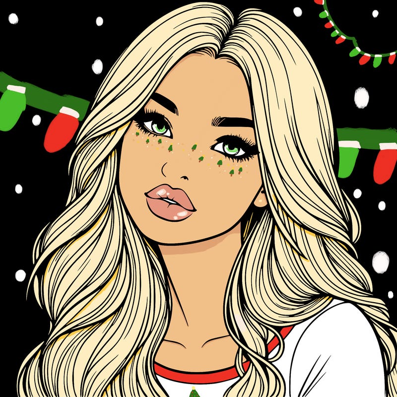 realistic girl with hair on her hair and lips