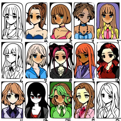 girls that look diffrent anime