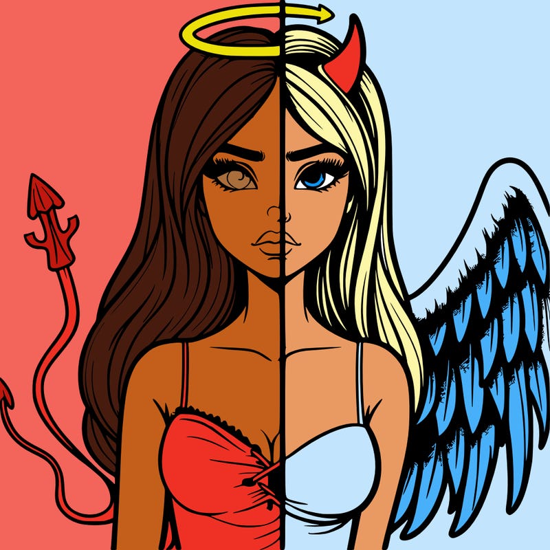 devil vs angel realistic girl