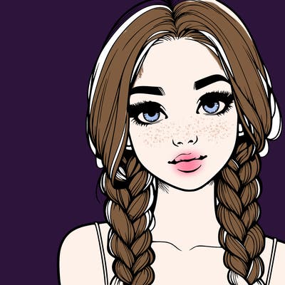 realistic girl with braids