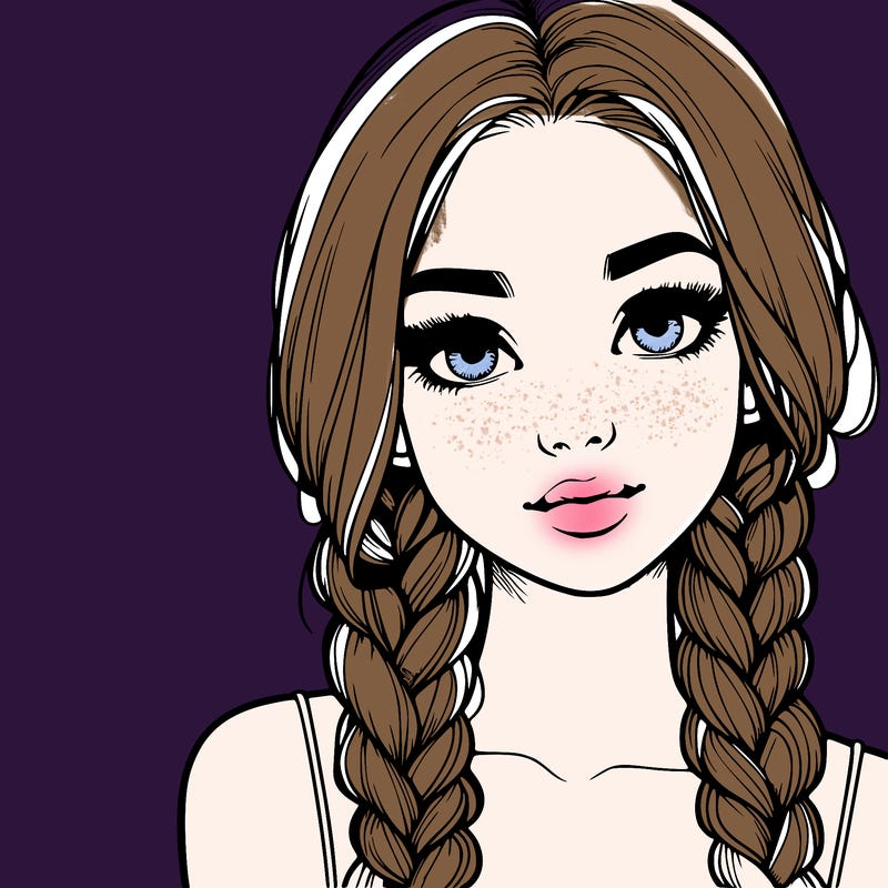realistic girl with braids
