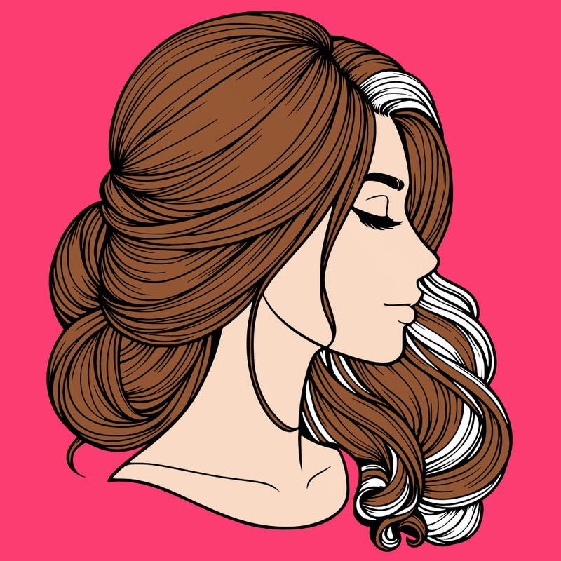 realistic woman's head & hair