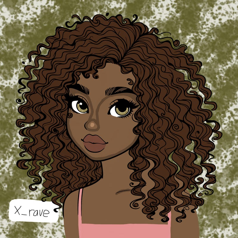 girl with curly hair realistic