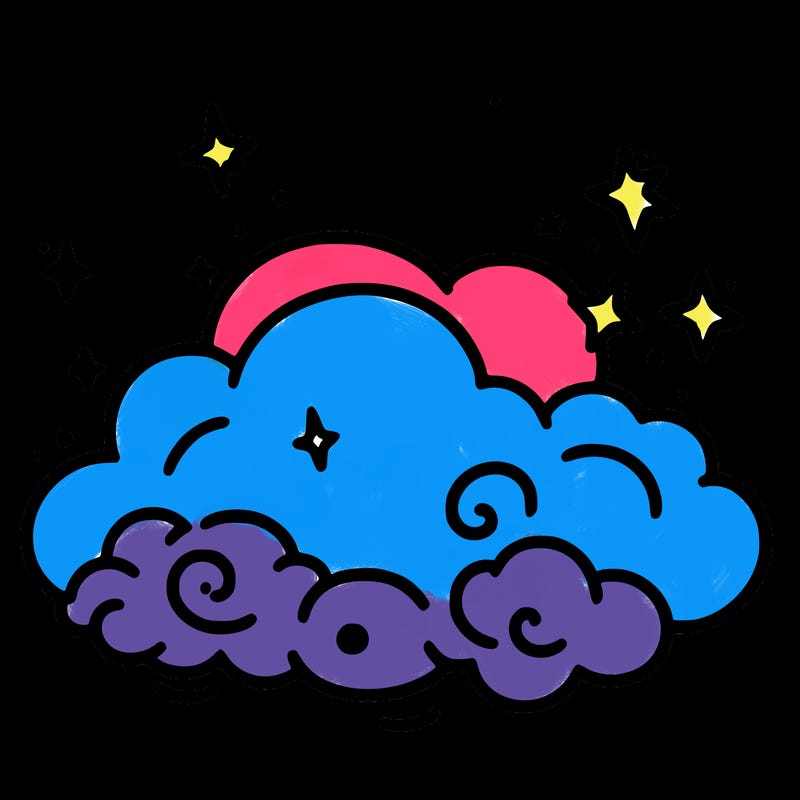 pink starry cloud sky