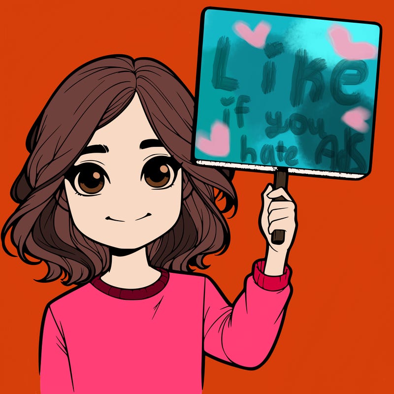 realistic girl holding up a sign