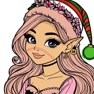 christmas girl elf realistic