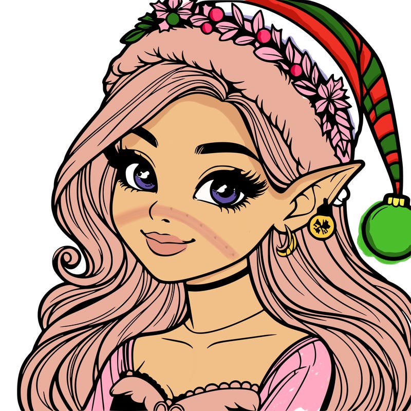 christmas girl elf realistic