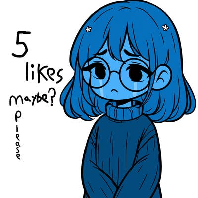 sad girl with glasses in a sweater