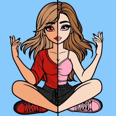 realistic girl split