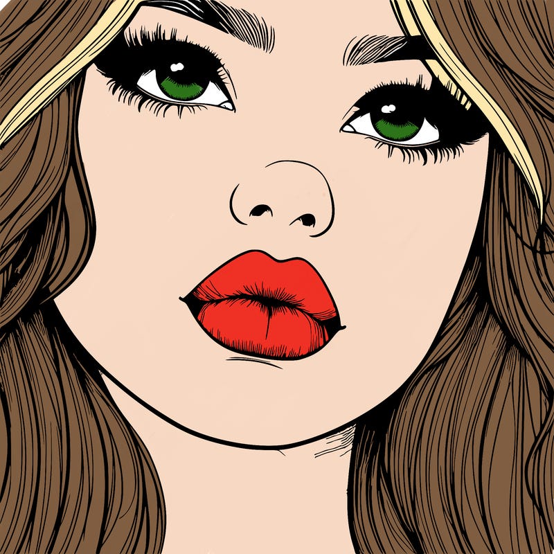 really realistic girl with lips