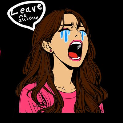 screaming realistic, girl