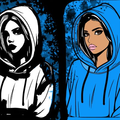 relistic girl in hoodie
