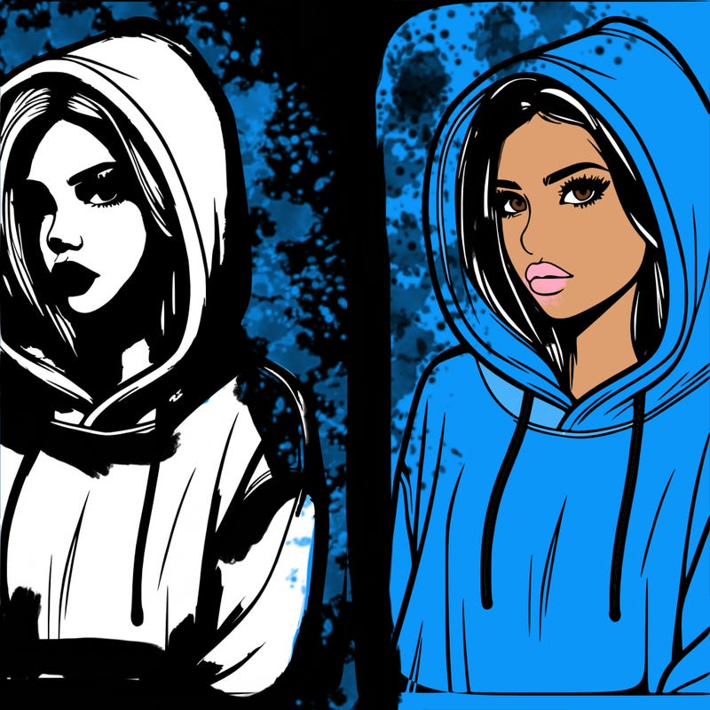 relistic girl in hoodie