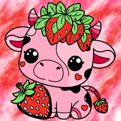 cute strawberry cow