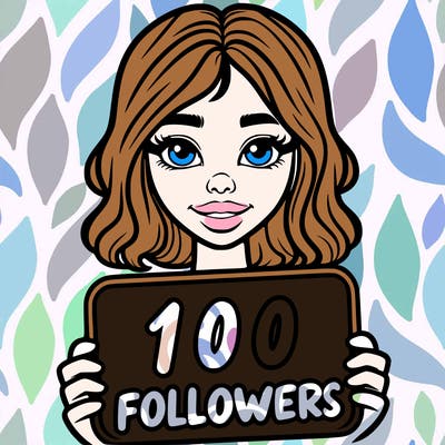 100 followers realistic girl