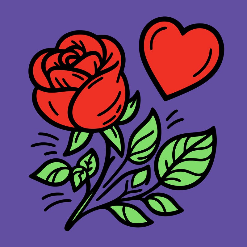 rose and heart
