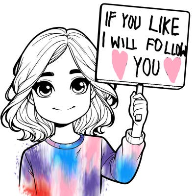 realistic girl holding up a sign