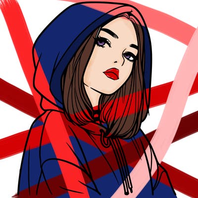 a realistic girl in a hoodie