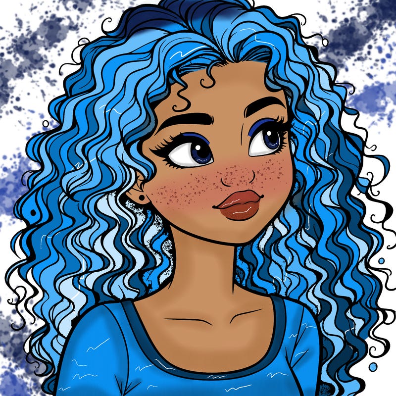 realistic girl with curly hair