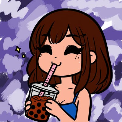 a girl drinking boba