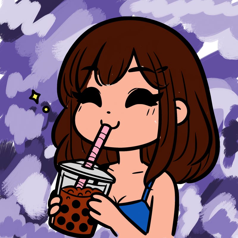 a girl drinking boba