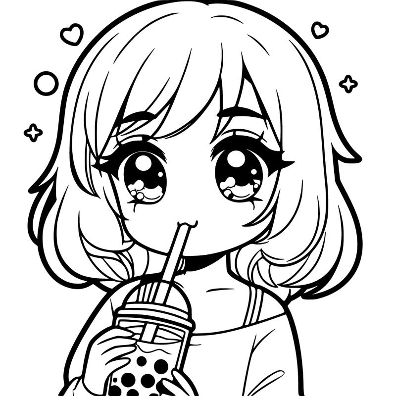 girl drinking boba