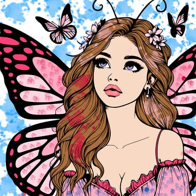 butterfly fairy realistic girl