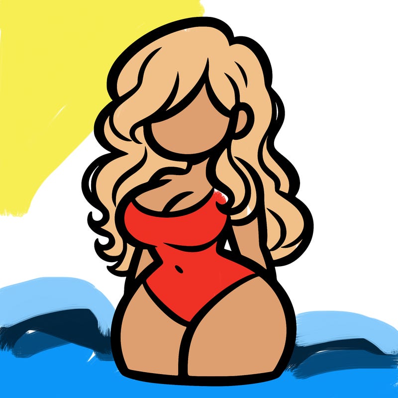 curvy woman with hair