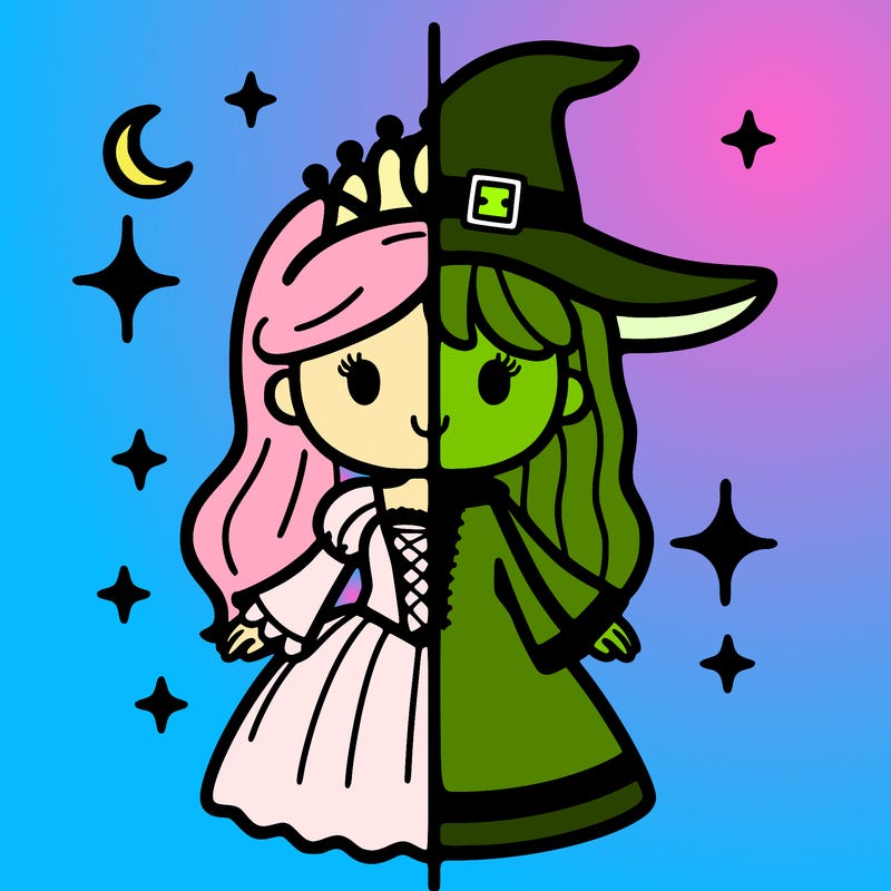split princess and witch