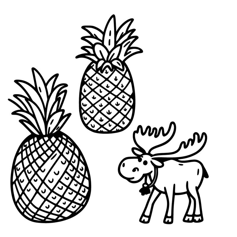 pineapple, vacation, moose