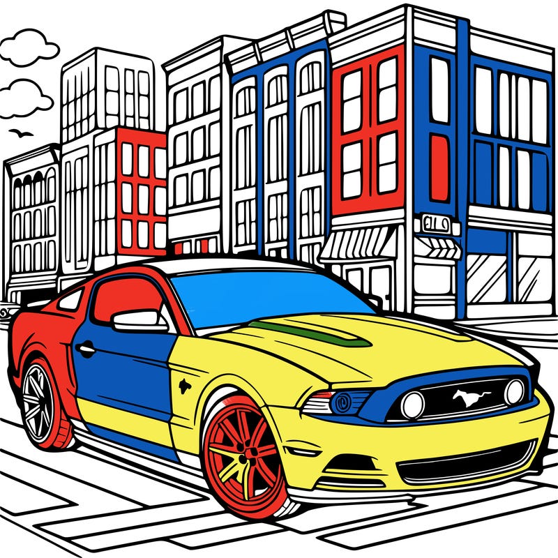 mustang on a street