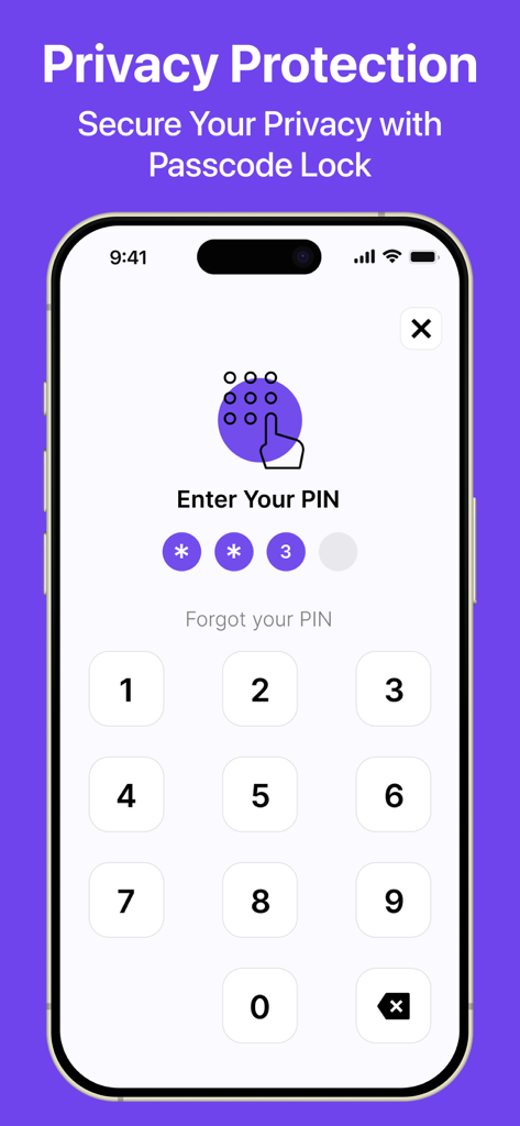 Dual Space - Multi Accounts - Pantalla de bloqueo con contraseña de la aplicación Dual Space para protección de la privacidad