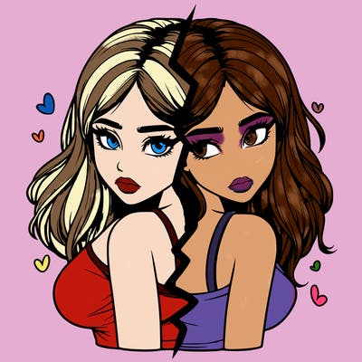 realistic girl split