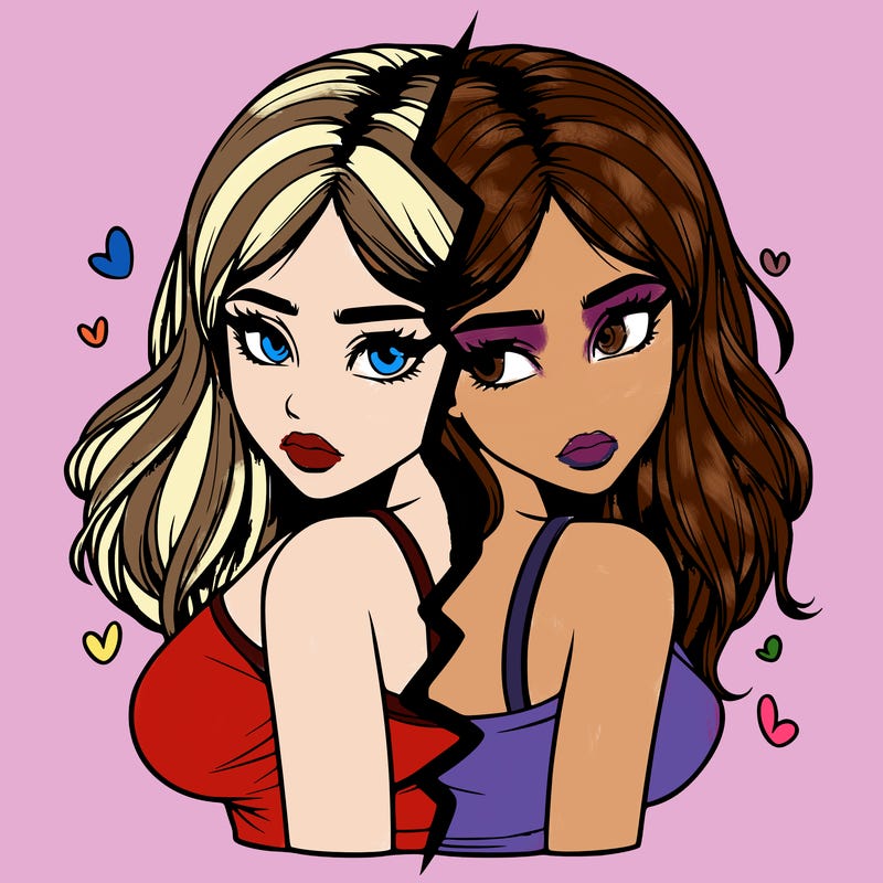 realistic girl split