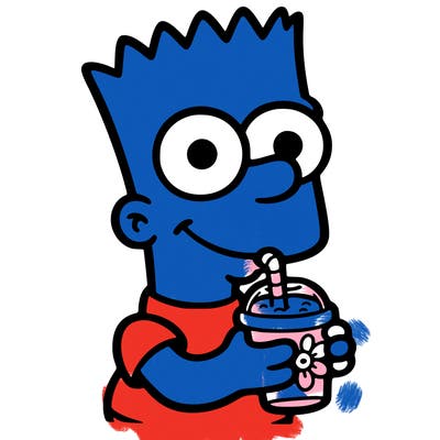 bart drinking a smoothie