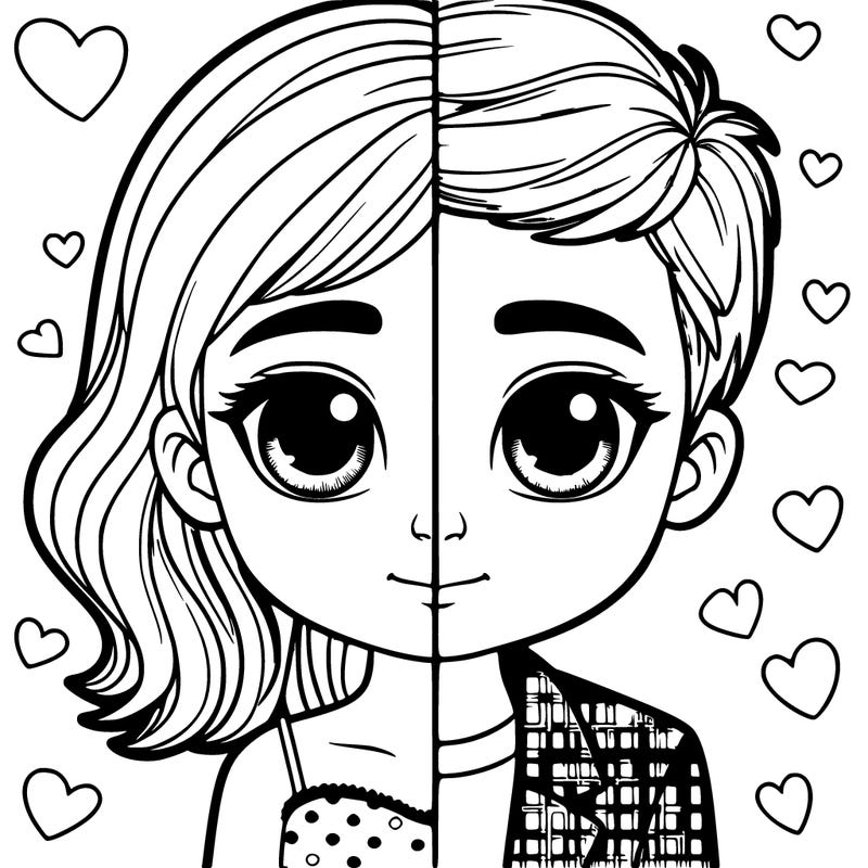 realistic half girl half boy split