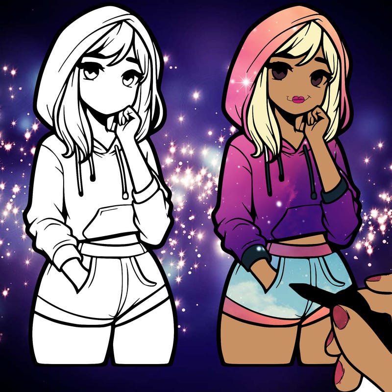 girl in only a tight hoodie and short shorts