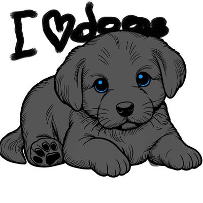 a cute realistic puppy