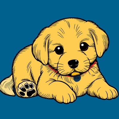 a cute realistic puppy