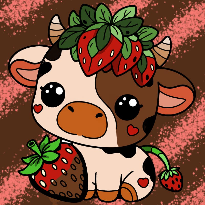cute strawberry cow
