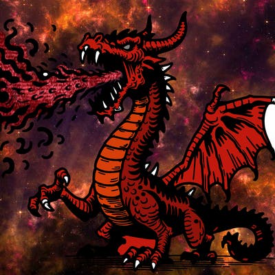 scary fire breathing dragon