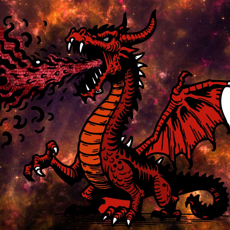 scary fire breathing dragon
