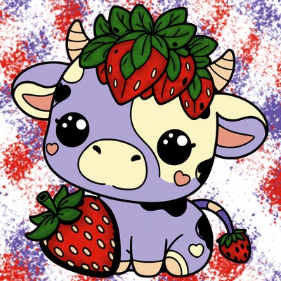 cute strawberry cow