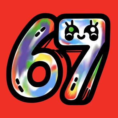 the numbers 67