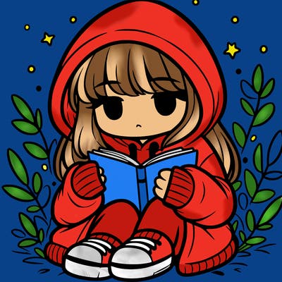 girl in oversized hoodie reading a book