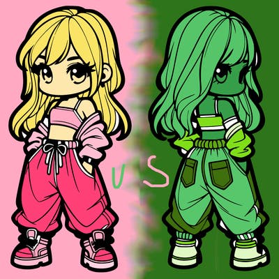 girl in crop top and baggy pants