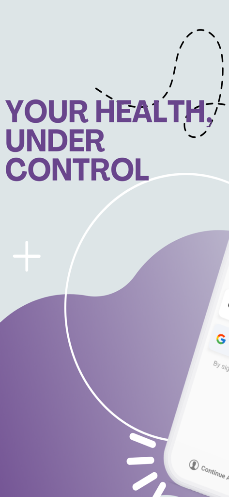 MedControl app promotional screen with the text Your Health Under Control