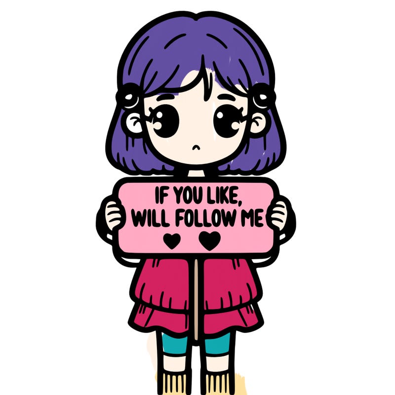 girl that has a sign that says that if you like i will follow you
