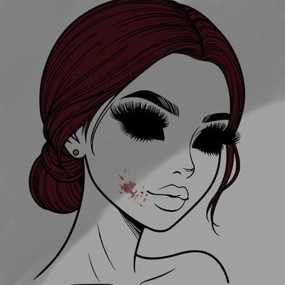 realistic girl with lashes